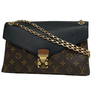 Louis Vuitton Pallas Chain Double Shoulder Bag Monogram Noir Black